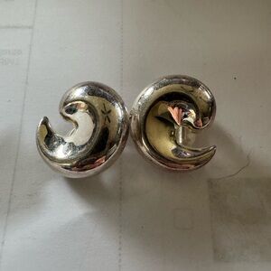 Silver Swirl Clip-On Earrings 925 abalone